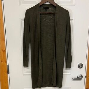 Banana Republic Olive Green Light Knit Open Cardigan